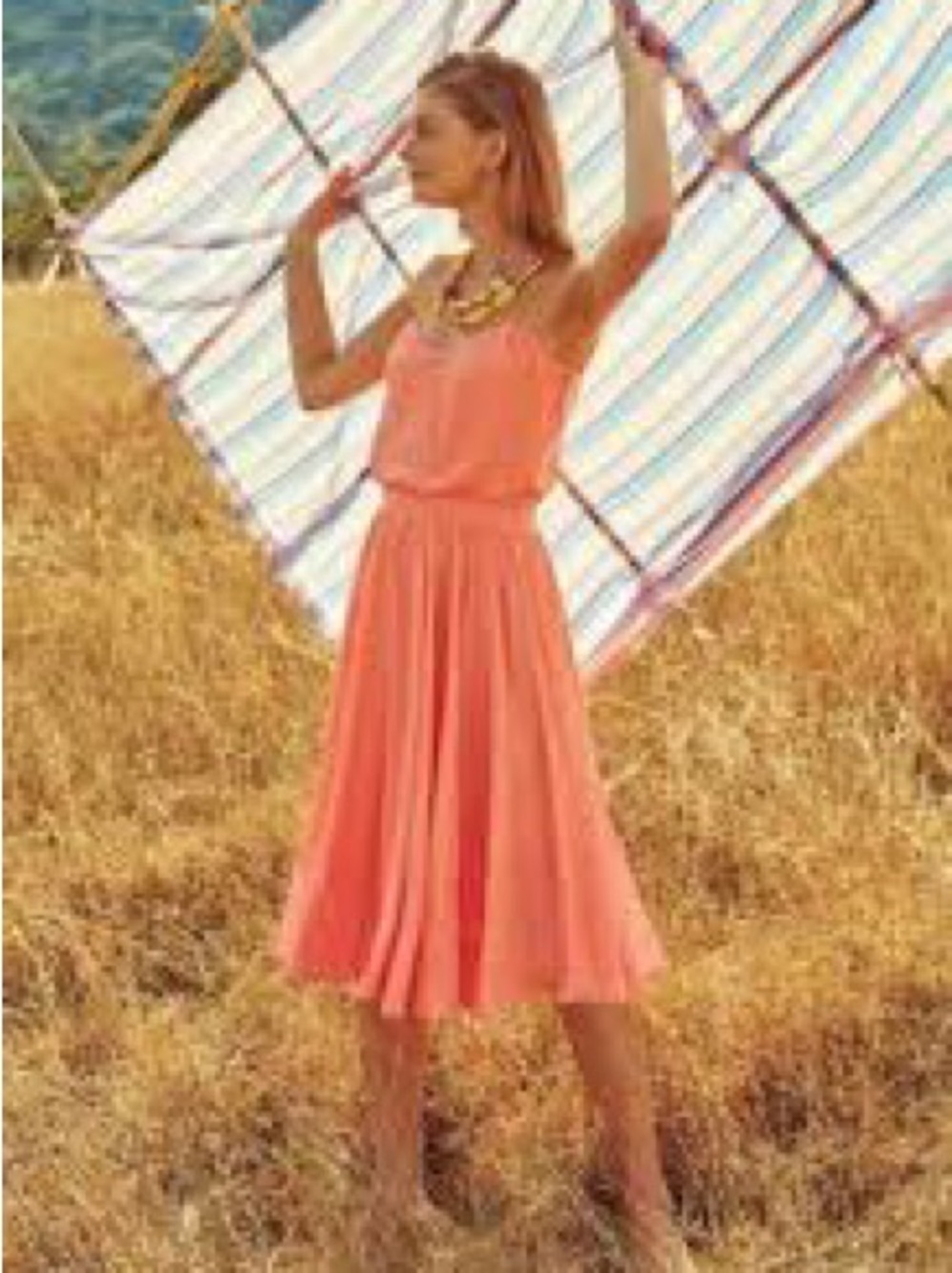Paper Crown by Anthropologie Coral Swing Dress